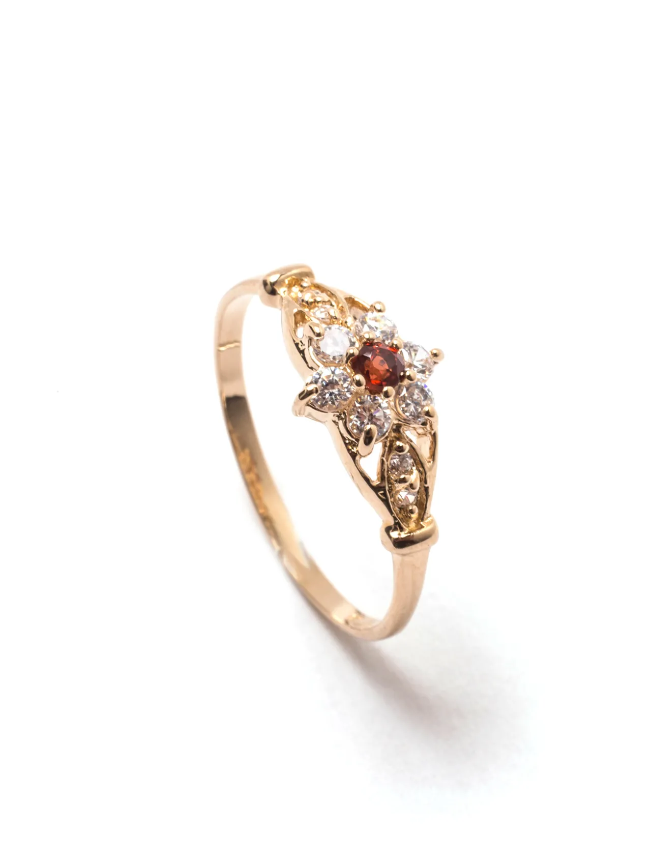 Bague 2 tons grenat véritable