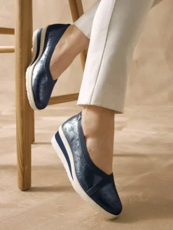 Ballerines compensées pourtour élastiqué