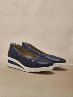 Ballerines compensées pourtour élastiqué