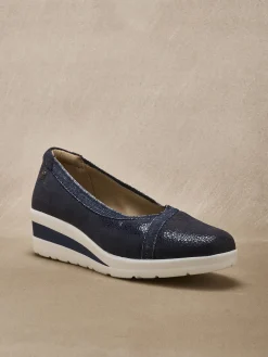 Ballerines compensées pourtour élastiqué