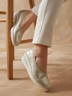 Ballerines compensées pourtour élastiqué