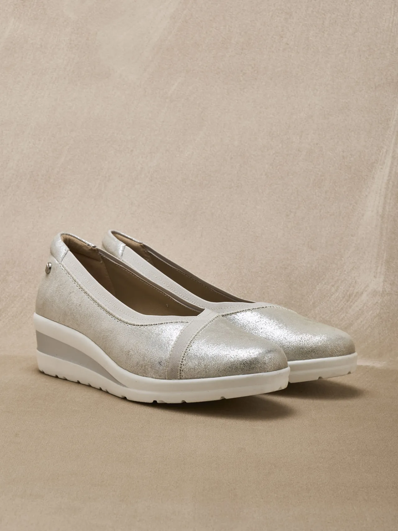 Ballerines compensées pourtour élastiqué