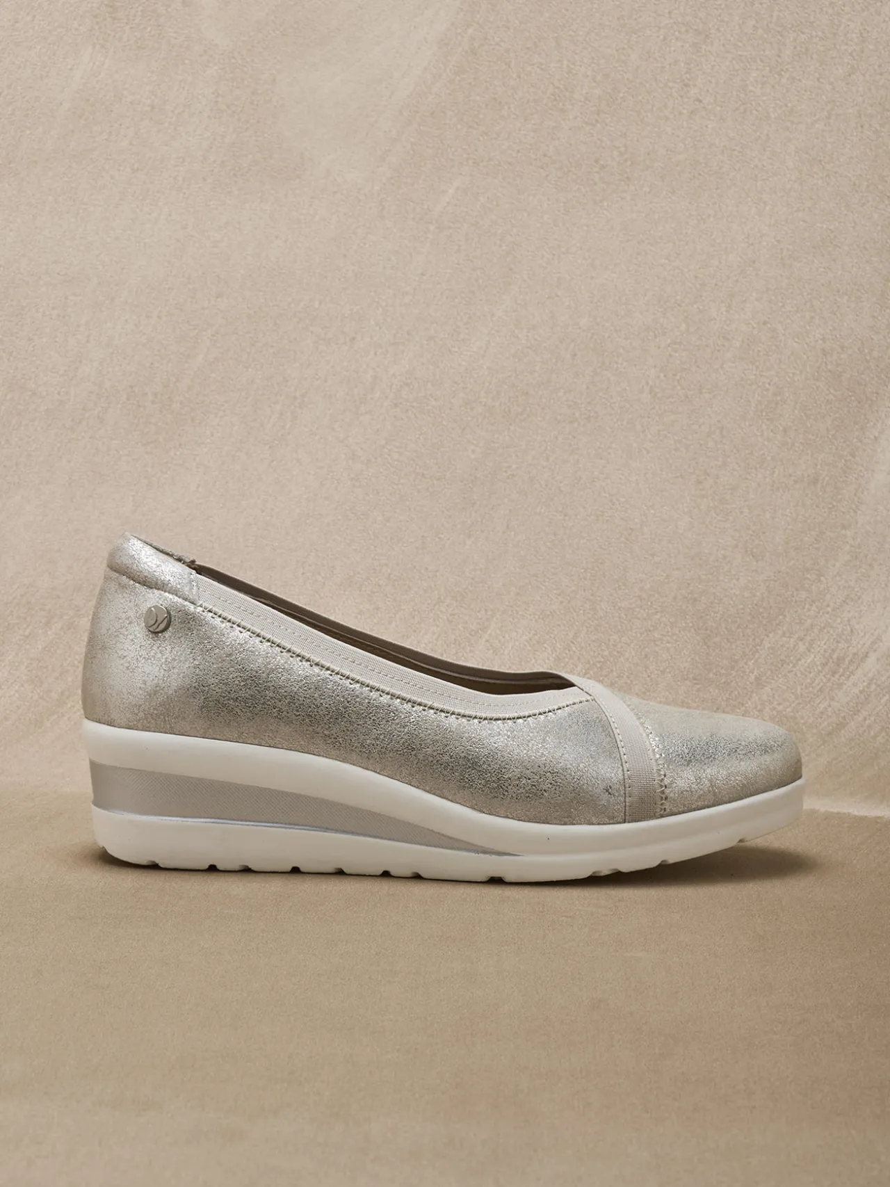 Ballerines compensées pourtour élastiqué