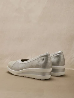 Ballerines compensées pourtour élastiqué