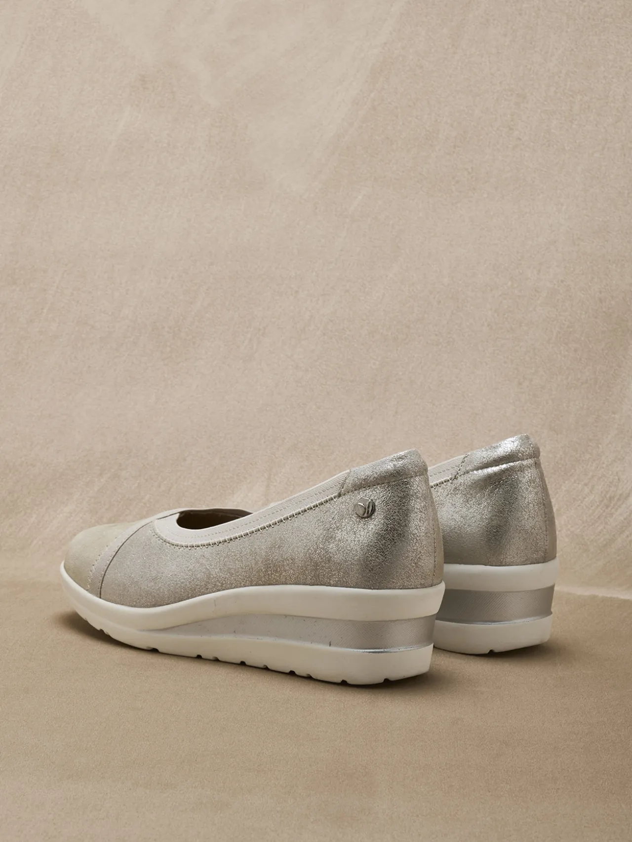 Ballerines compensées pourtour élastiqué