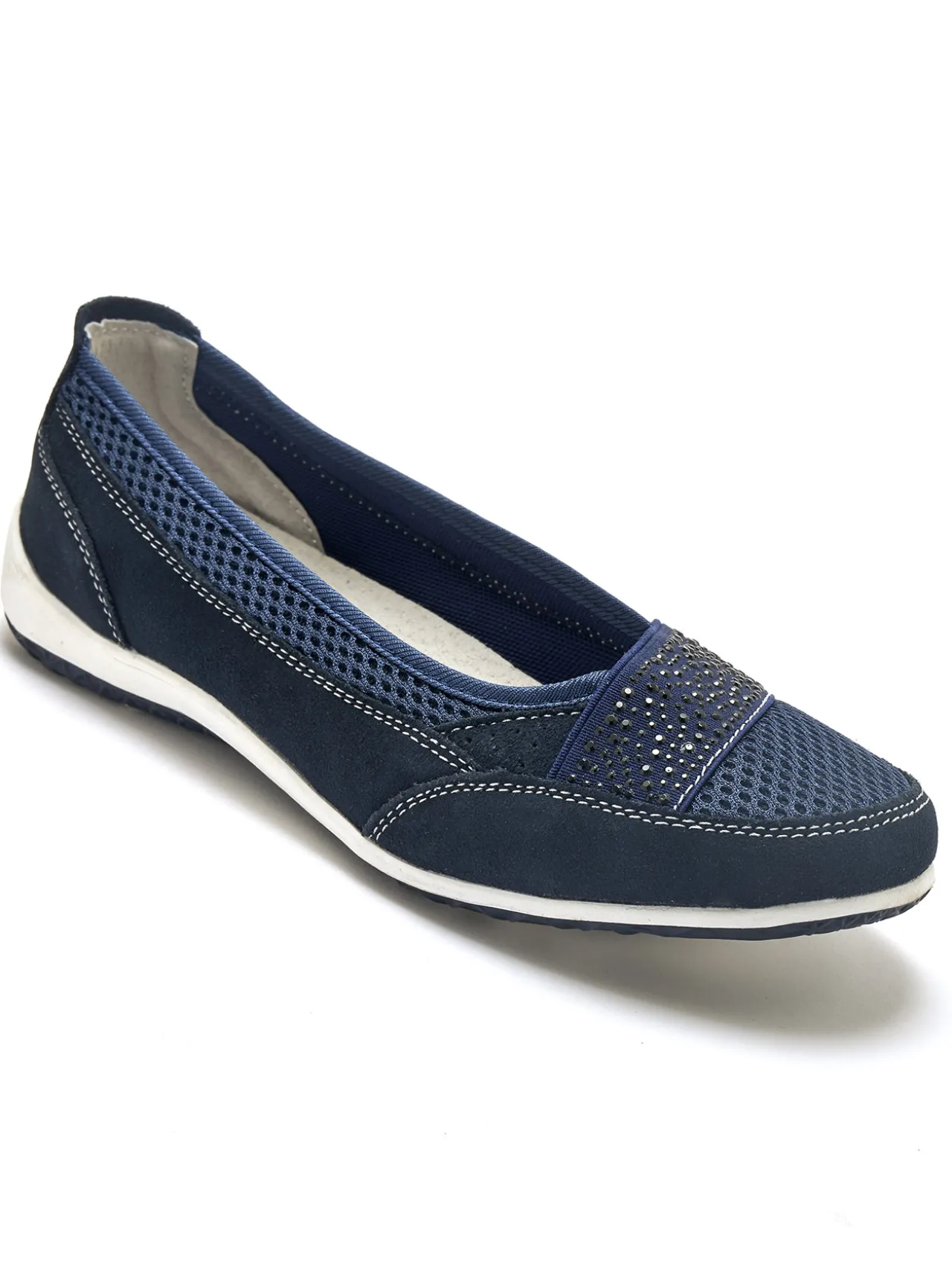 Ballerines cuir et textile aéré