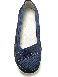 Ballerines cuir et textile aéré