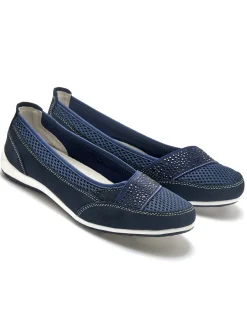 Ballerines cuir et textile aéré