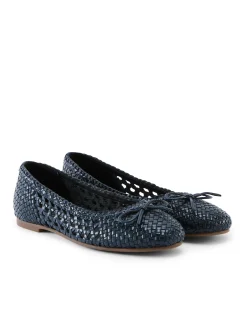 Ballerines en cuir tressées