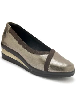 Ballerines tout cuir élastiquées