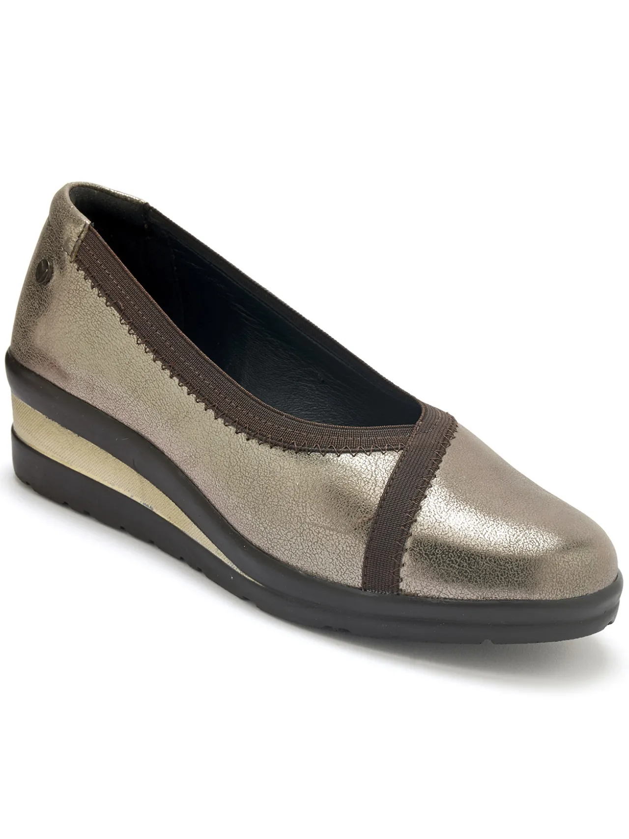 Ballerines tout cuir élastiquées