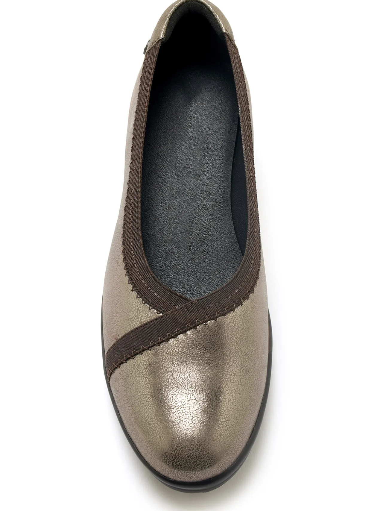 Ballerines tout cuir élastiquées