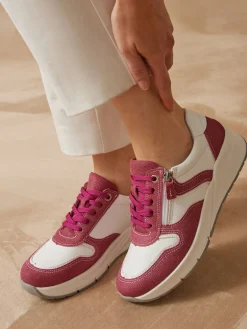 Baskets bicolores avec zip côté