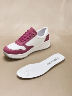 Baskets bicolores avec zip côté