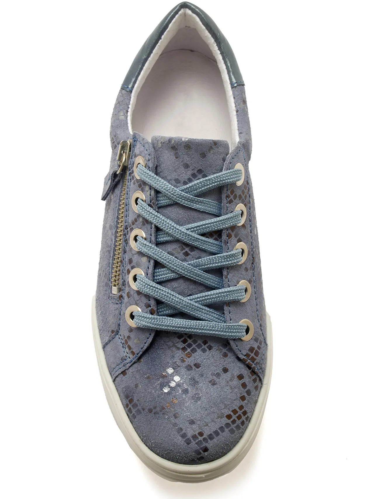 Baskets cuir avec zip et lacets