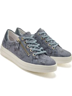 Baskets cuir avec zip et lacets