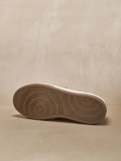 Baskets cuir effet métallisé