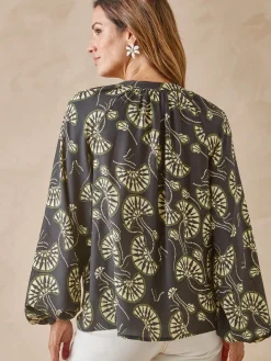 Blouse à fronces manches longues