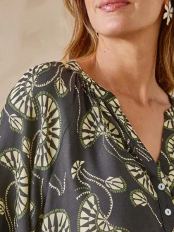 Blouse à fronces manches longues