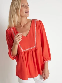 Blouse ample en crêpe