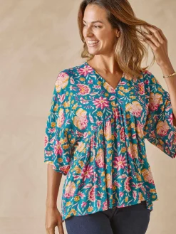 Blouse ample en crêpe fluide