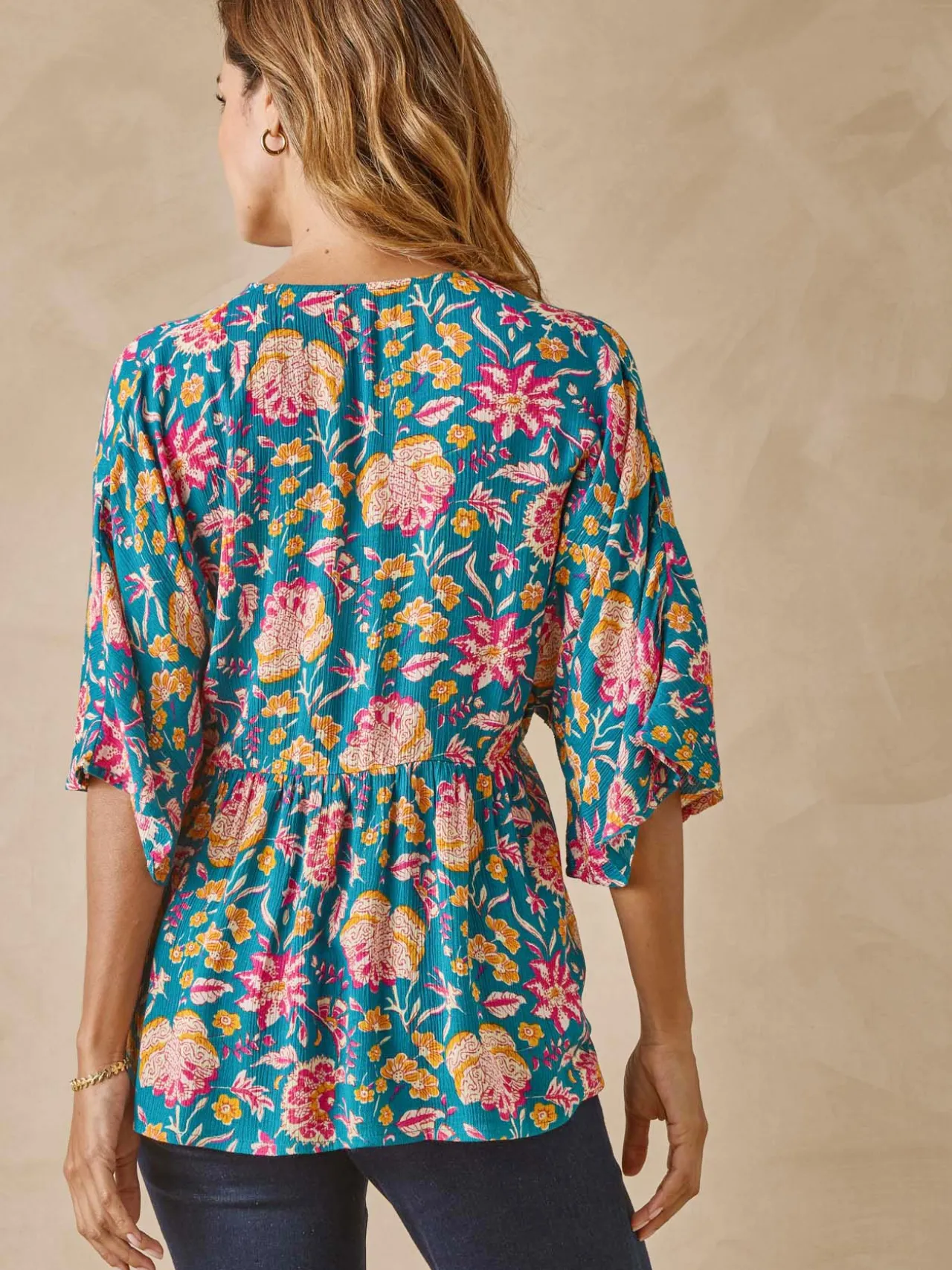 Blouse ample en crêpe fluide