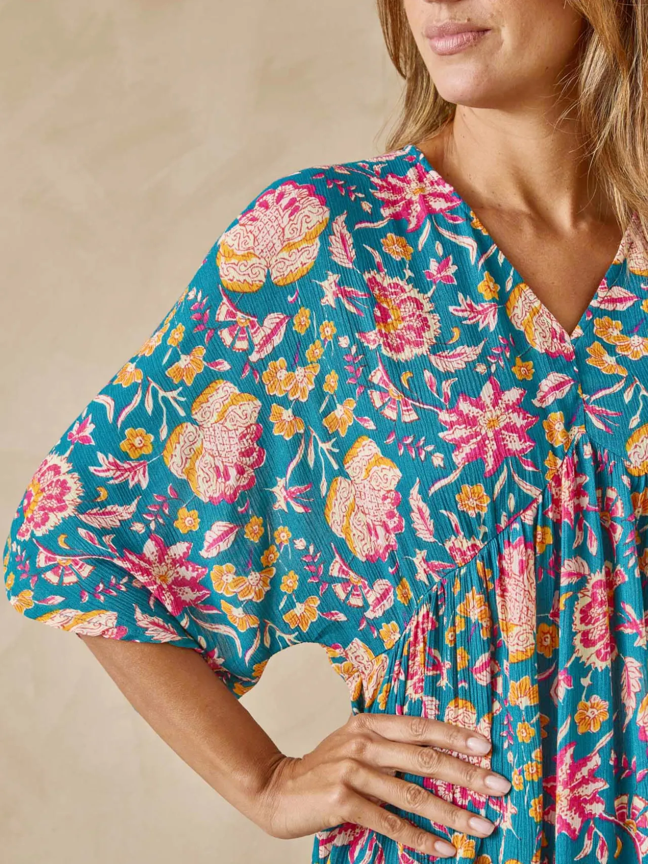 Blouse ample en crêpe fluide