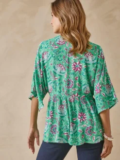 Blouse ample en crêpe fluide