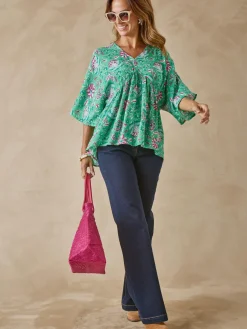 Blouse ample en crêpe fluide