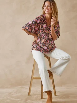 Blouse ample en crêpe fluide