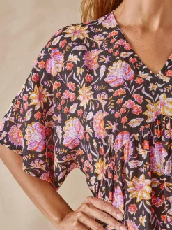 Blouse ample en crêpe fluide