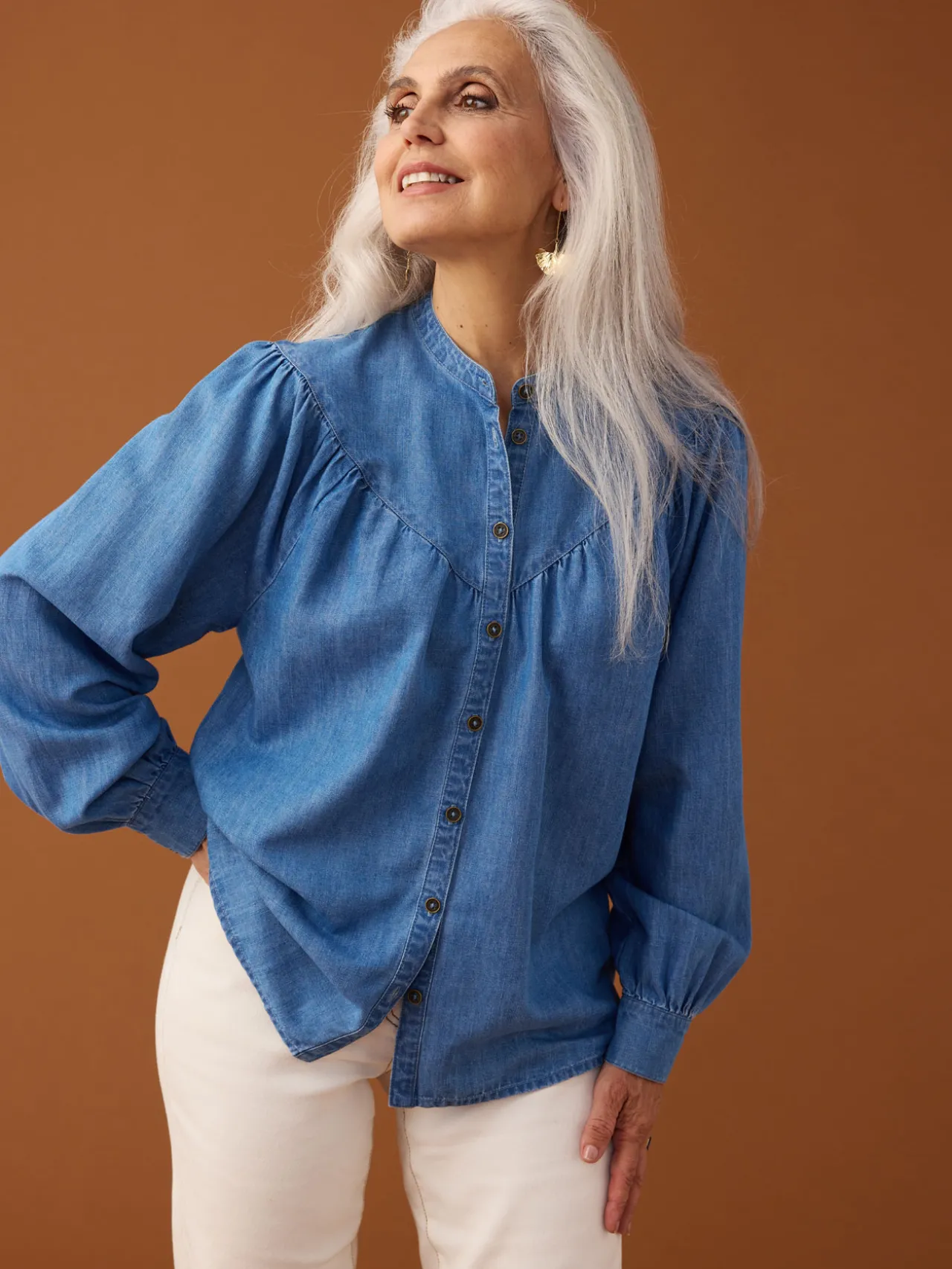 Blouse en denim fluide