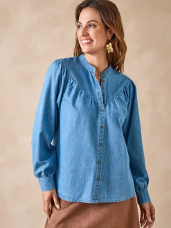 Blouse en denim fluide