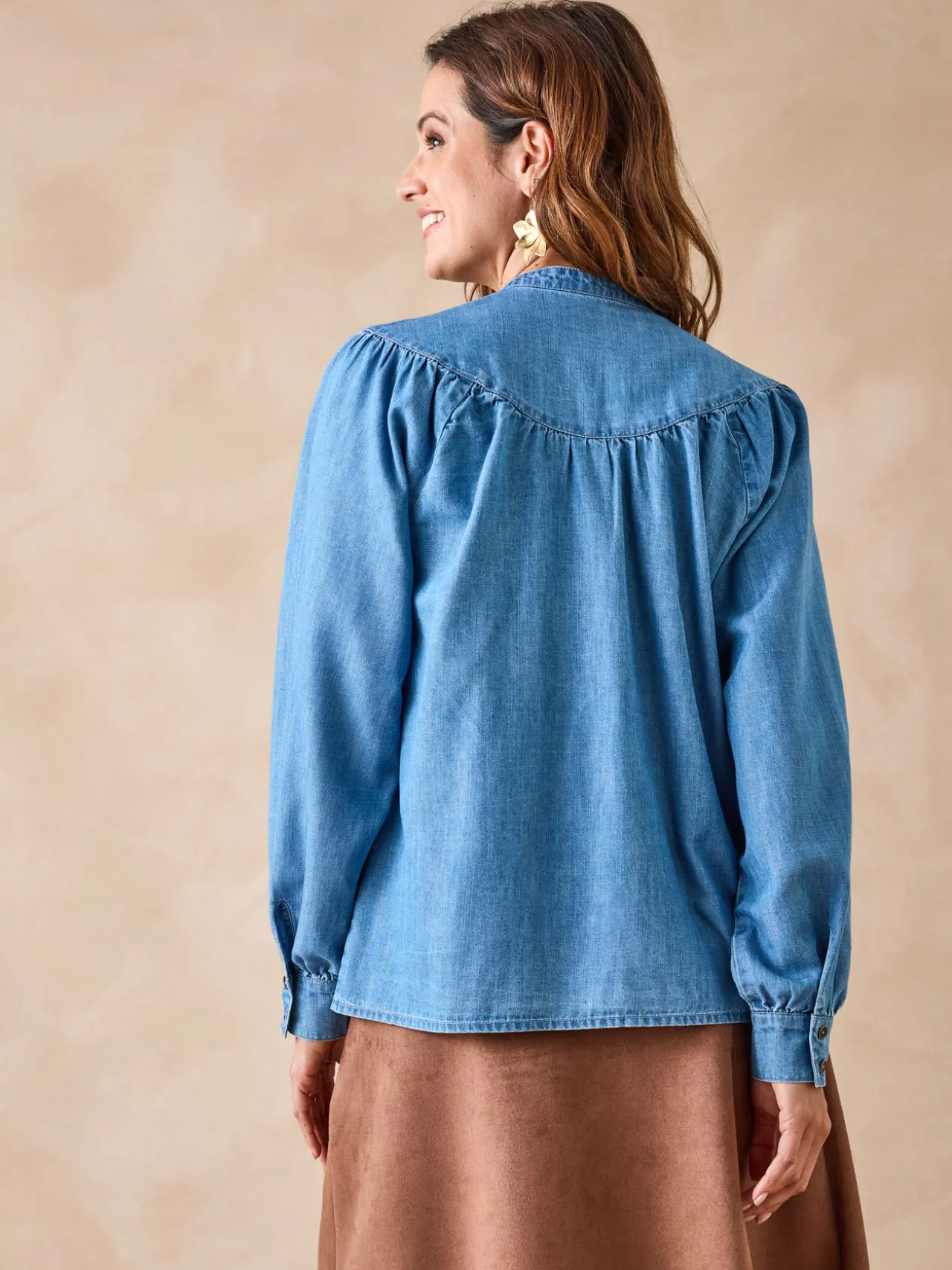 Blouse en denim fluide