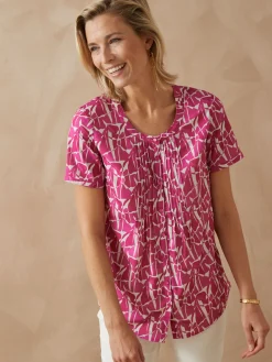 Blouse en microfibre manches courtes