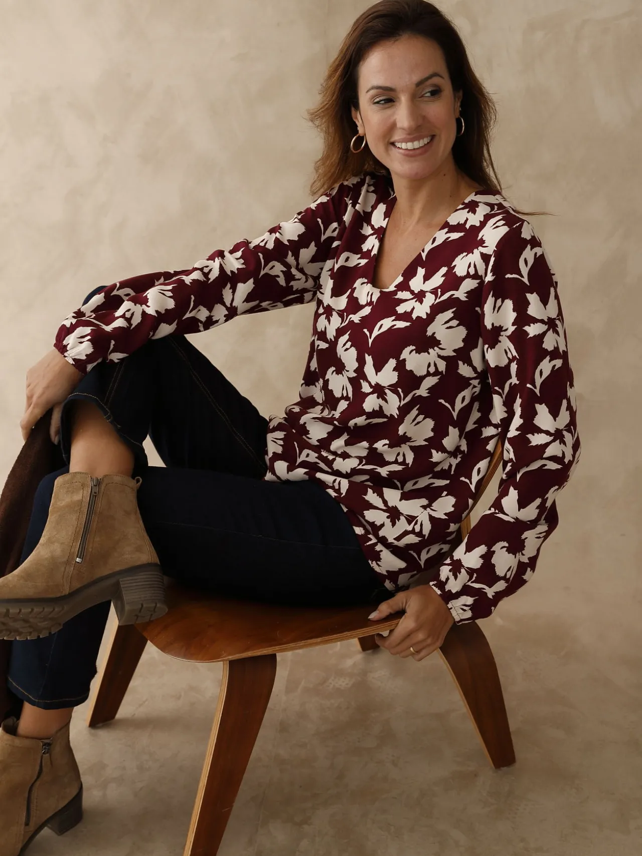 Blouse fluide encolure V