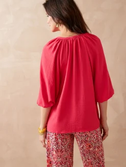 Blouse fluide manches bouffantes