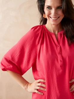Blouse fluide manches bouffantes