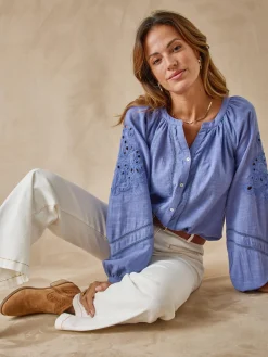 Blouse manches brodées