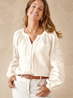 Blouse manches brodées