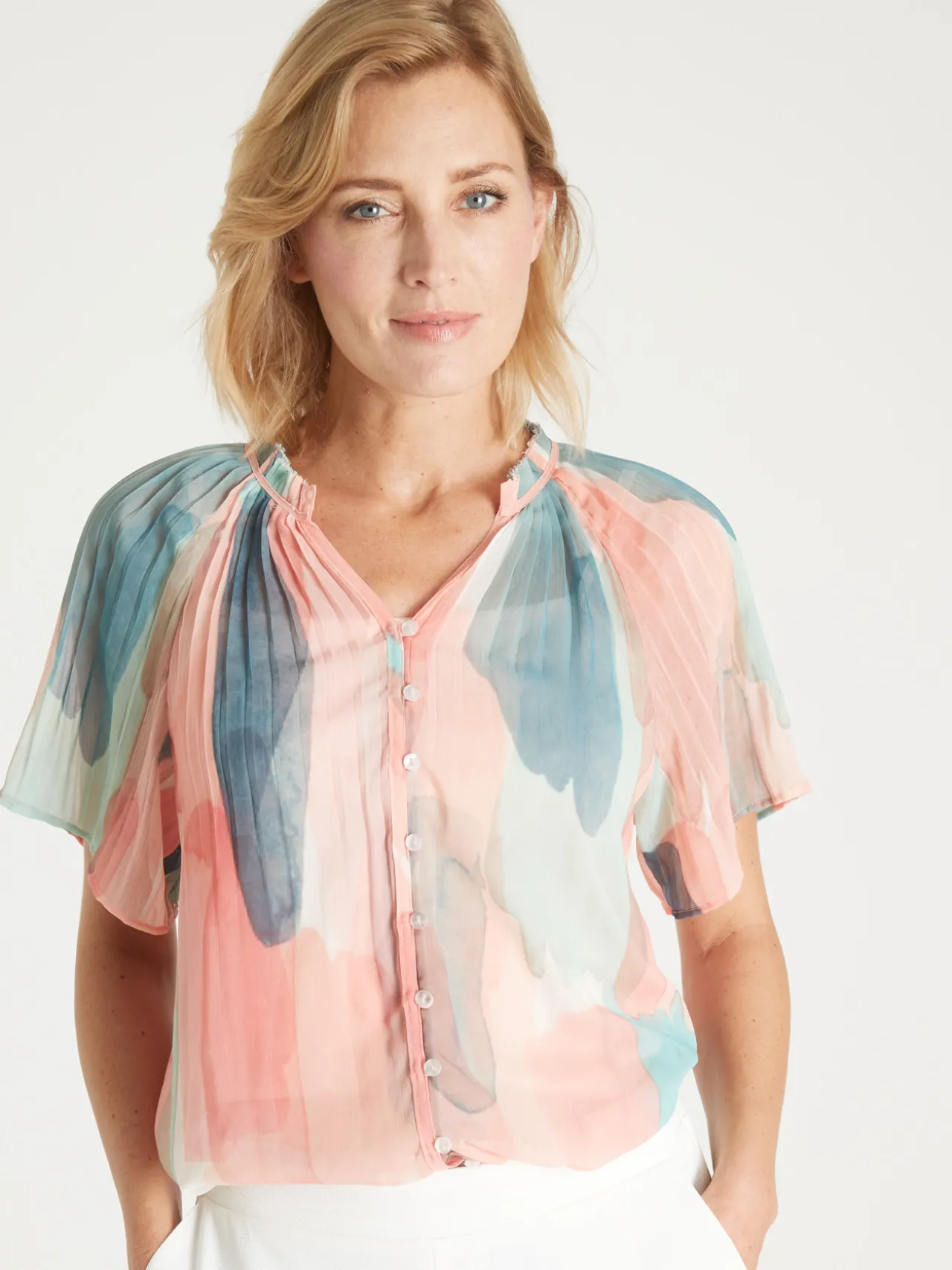 Blouse vaporeuse manches papillon