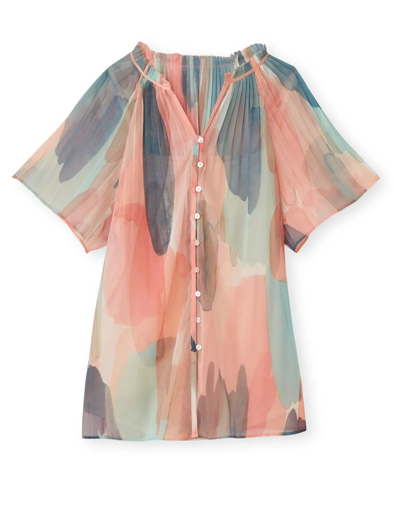 Blouse vaporeuse manches papillon