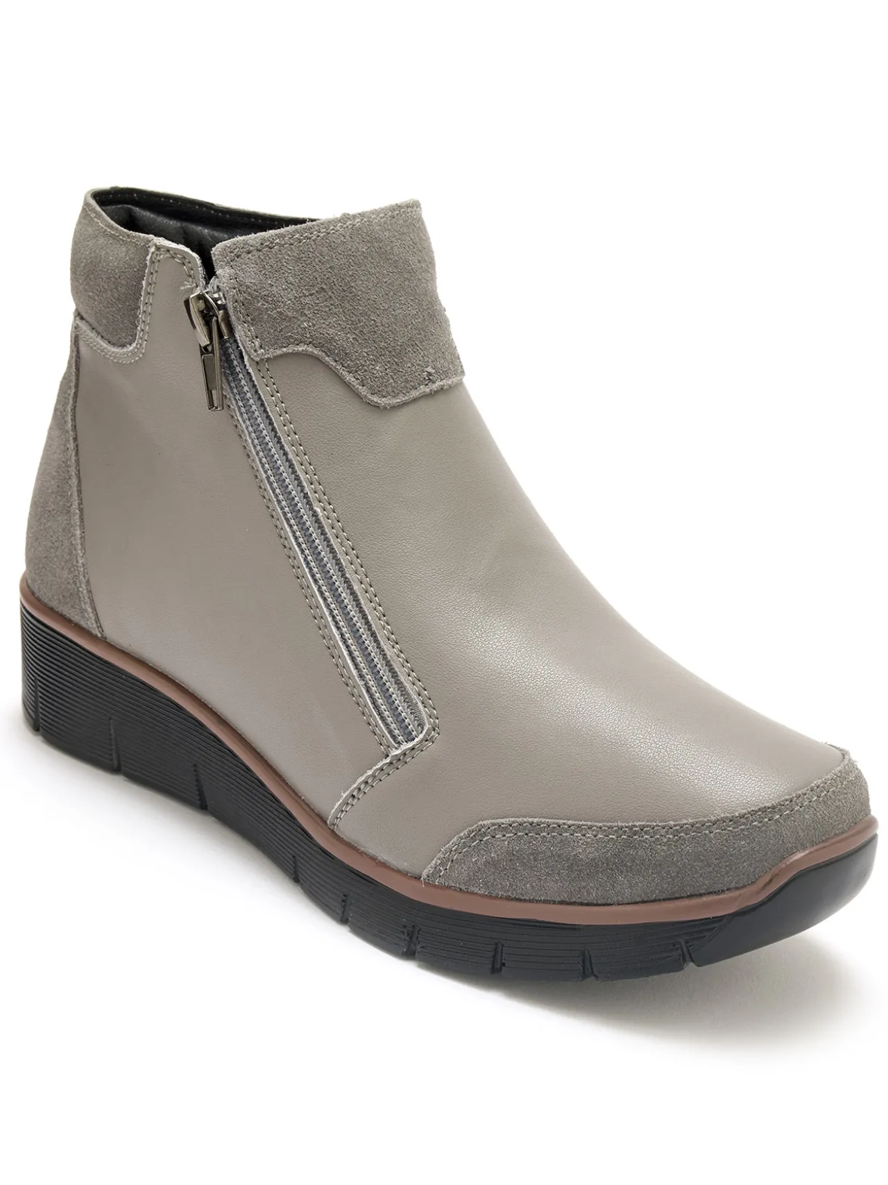 Boots compensées zippées