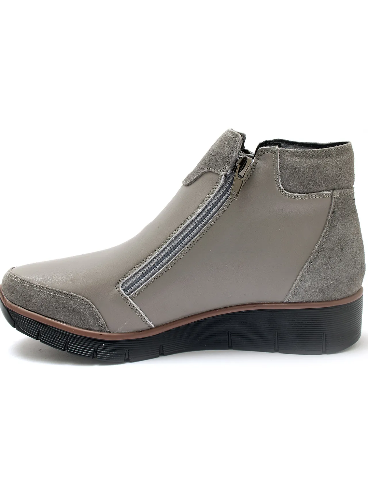 Boots compensées zippées