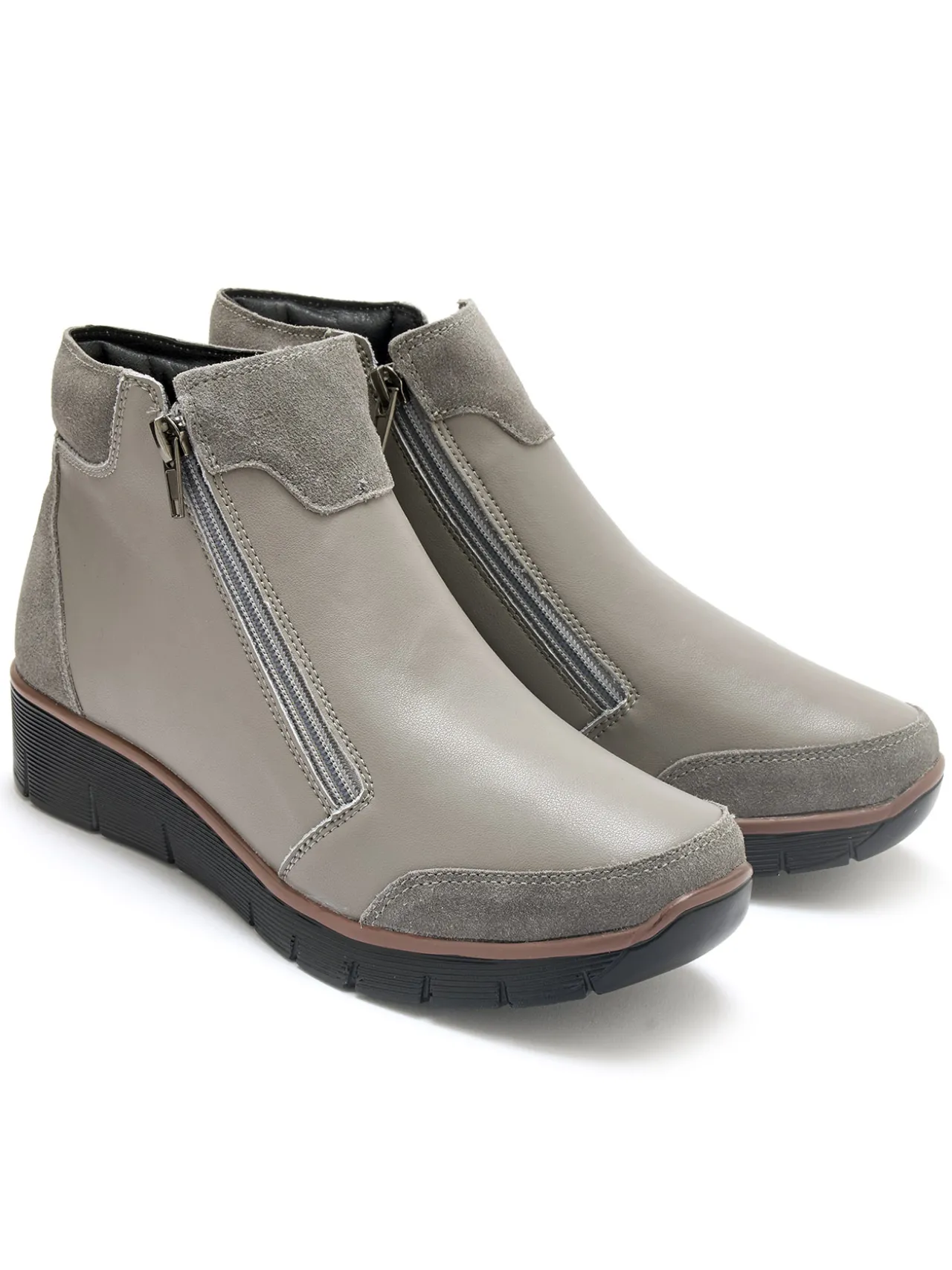 Boots compensées zippées