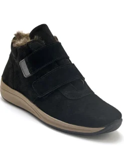 Boots cuir velours à scratchs