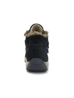 Boots cuir velours à scratchs