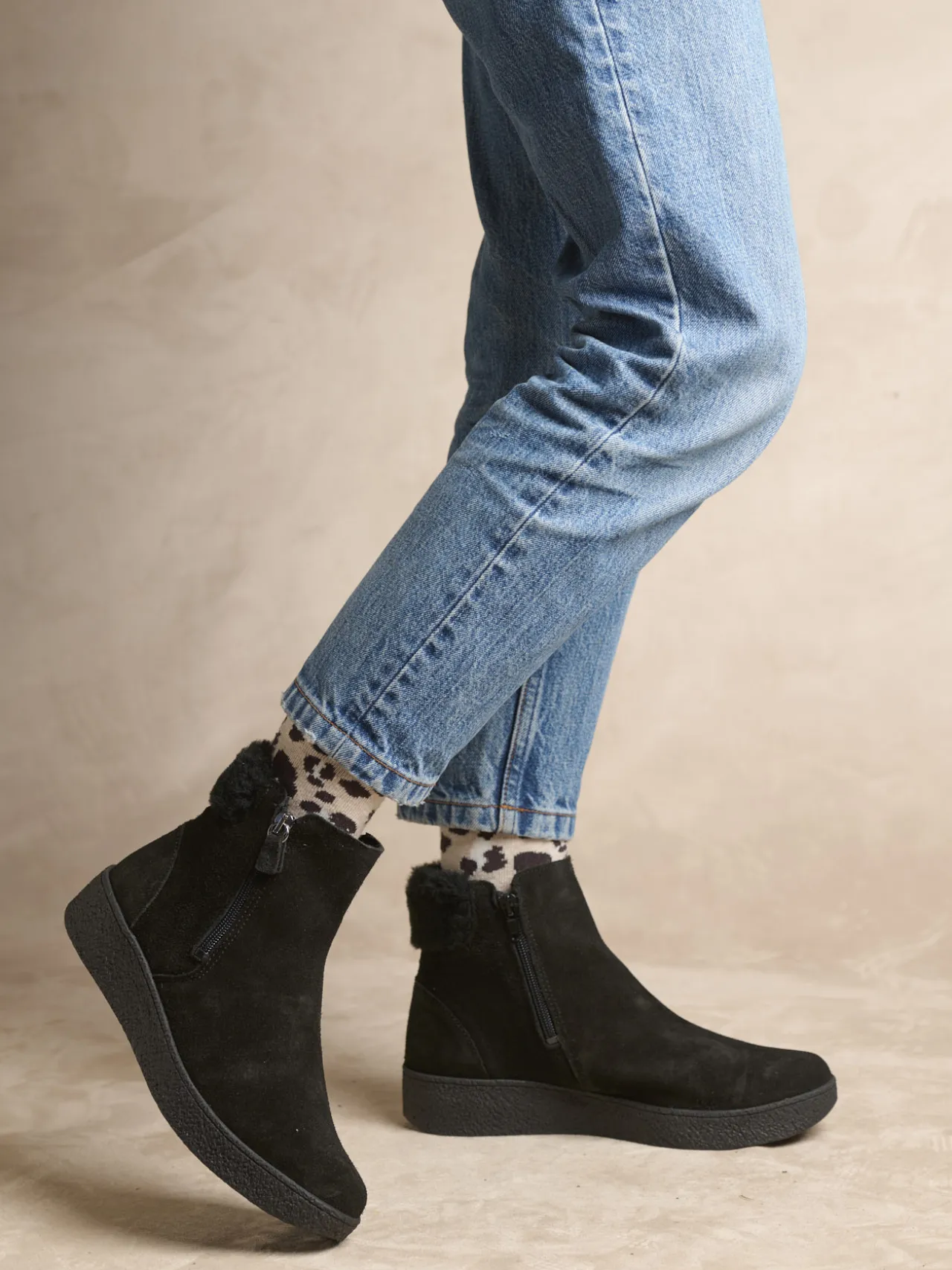 Boots double zip semelle amovible