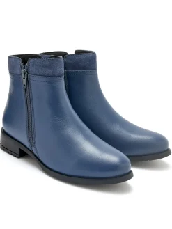 Boots en cuir double zip