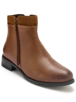 Boots en cuir double zip